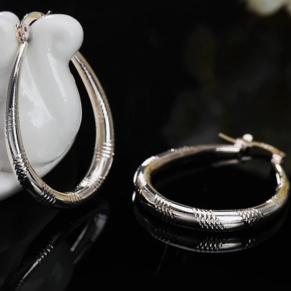 925 Sterling silver hoop earrings - Picture 3 of 6